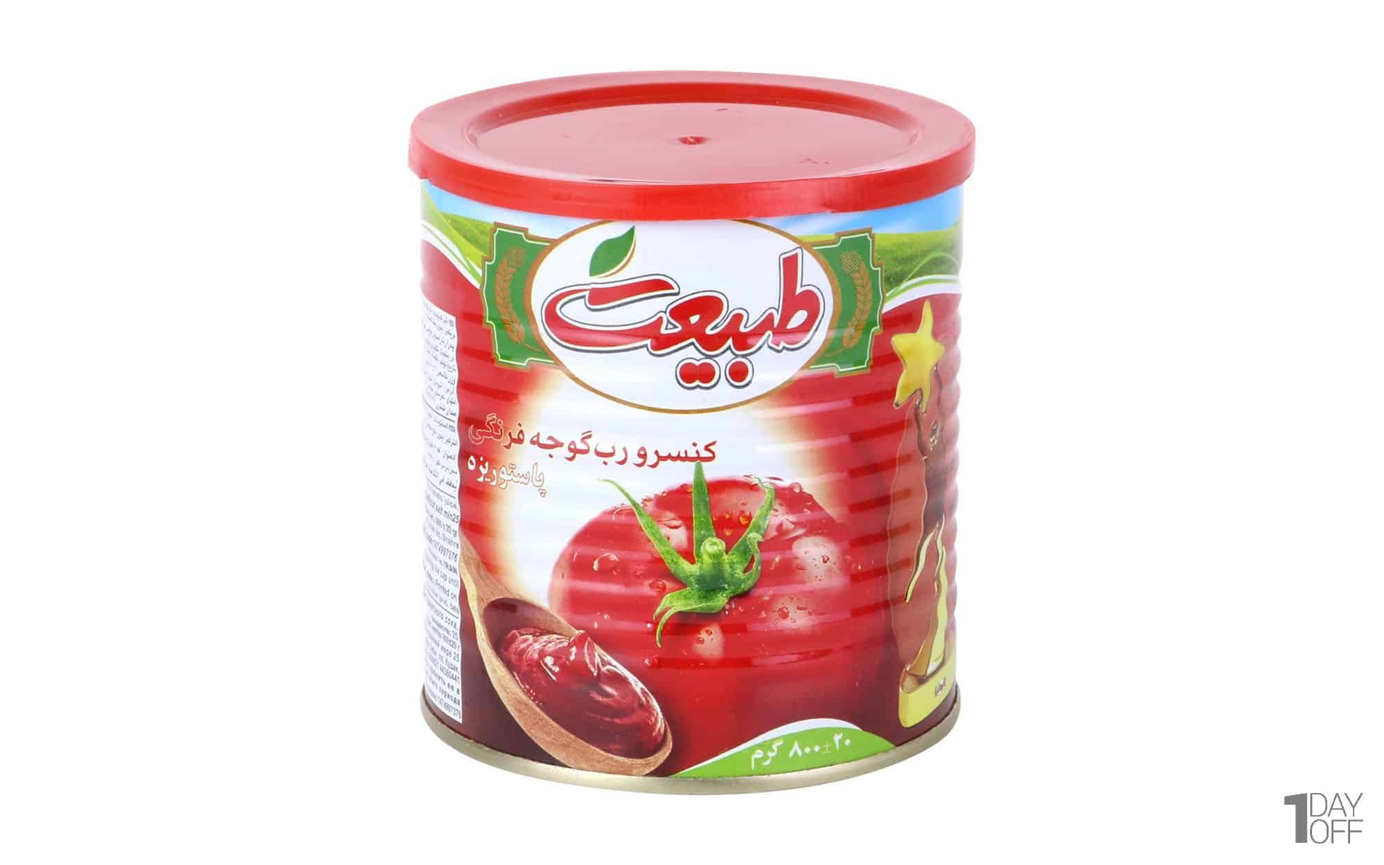 800 canned tomato paste tabiat 800g کنسرو رب گوجه طبیعت - Image 1