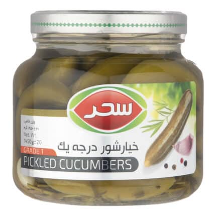 Canned fermented picjled cucumbers خیارشور درجه یک سحر