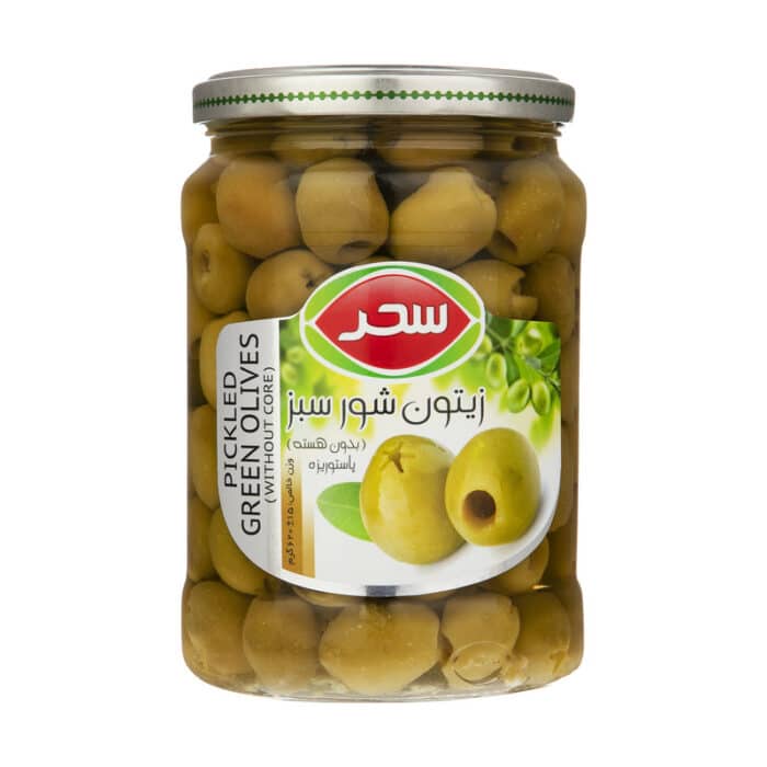 Green olives with core sahar زیتون با هسته سحر - Image 1