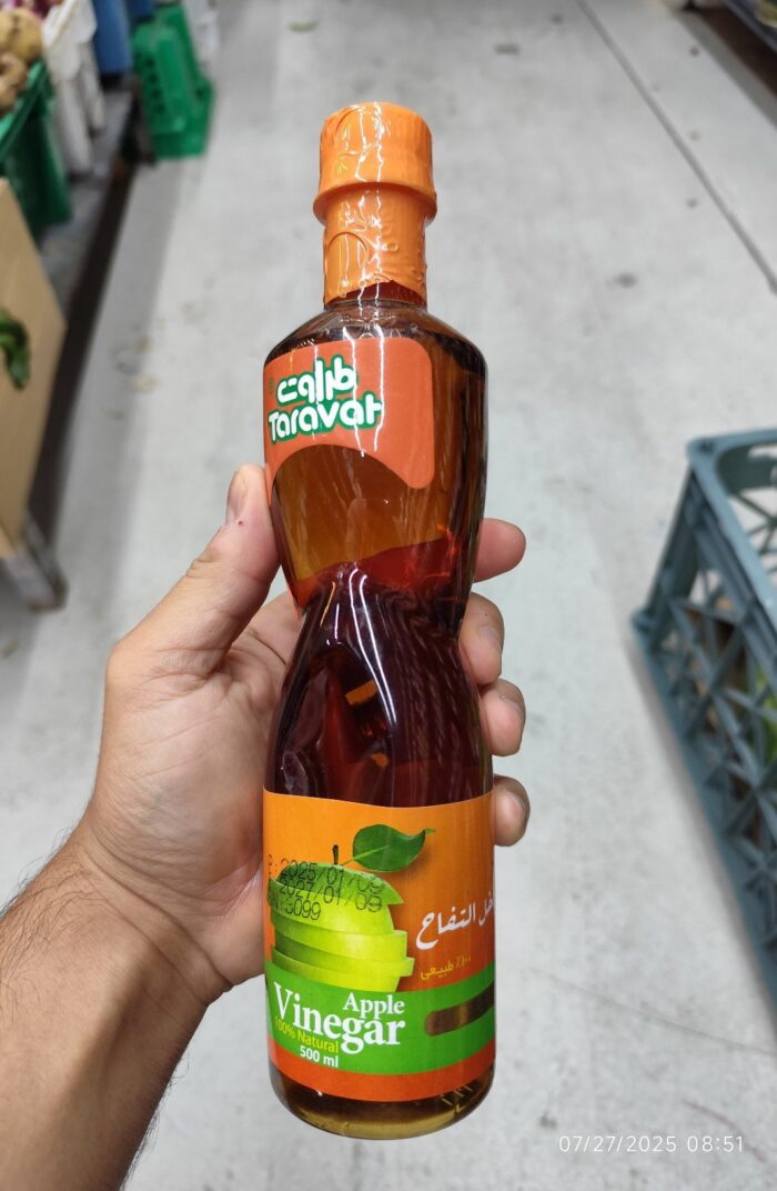 Taravat Apple Vinegar 500ml سرکه سیب طراوت - Image 1