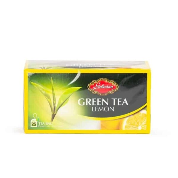 Golestan Green tea Lemon 25pc چای سبز کیسه ای گلستان