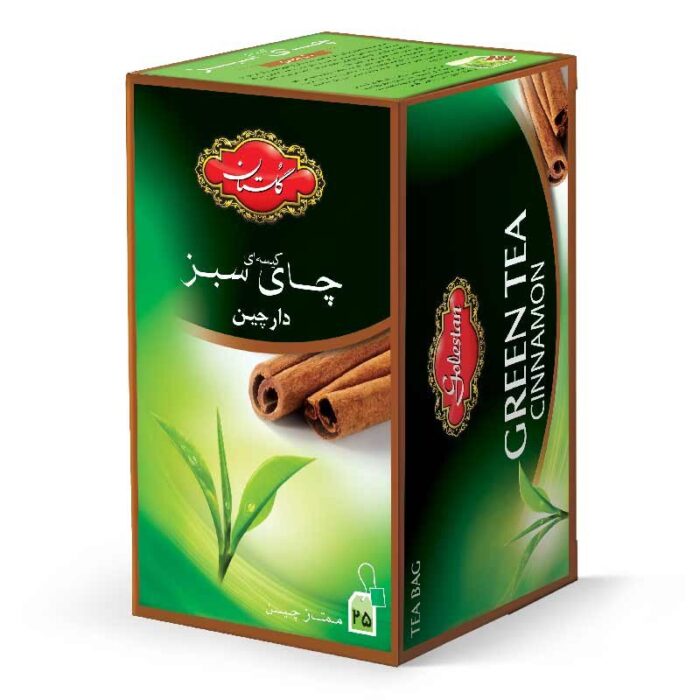 Golestan Green tea Cinnamon 25pc چای سبز کیسه ای دارچین گلستان - Image 1