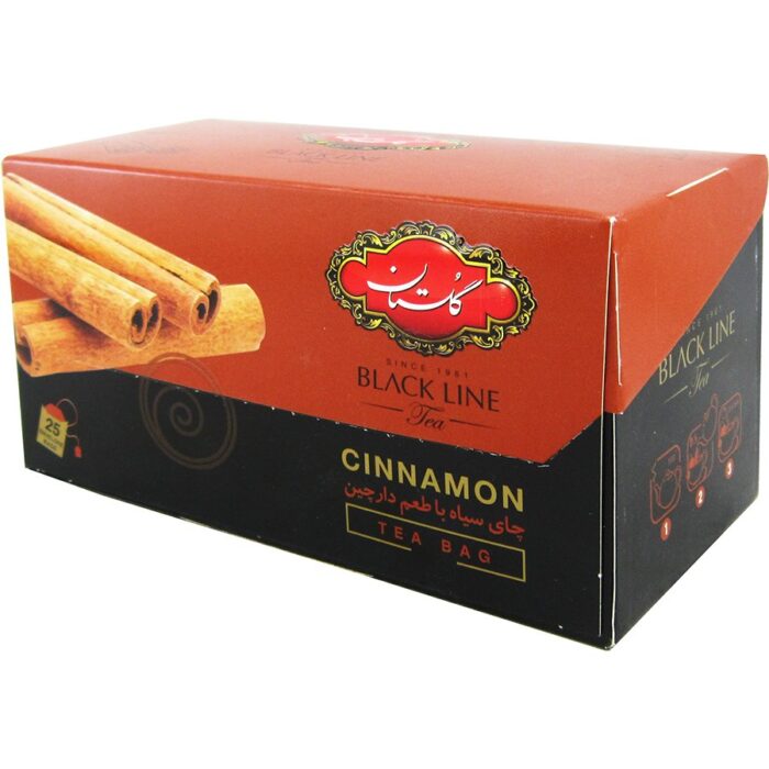 Golestan Black tea bag with cinnamon flavor 25pc چای سیاه کیسه ای با طعم دارچین گلستان - Image 1