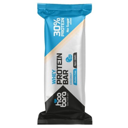 Hoobara Gluten Free Whey Protein Bar Coconut Flavour 50g پروتئین بار نارگیل هوبار