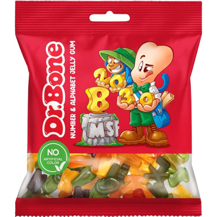Dr.Bone Number & Alphabet Jelly Gum 85gr پاستیل اعداد دکتر بن - Image 1
