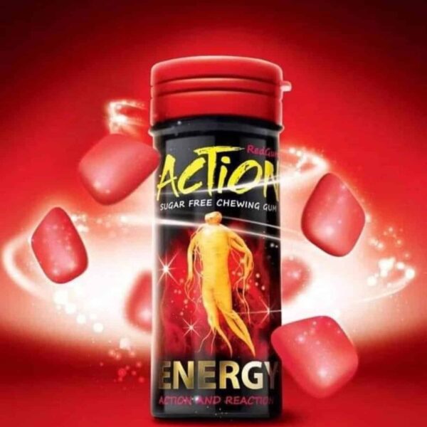 Action RedGum Energy Sugar Free Chewing Gum آدامس انرژی اکشن