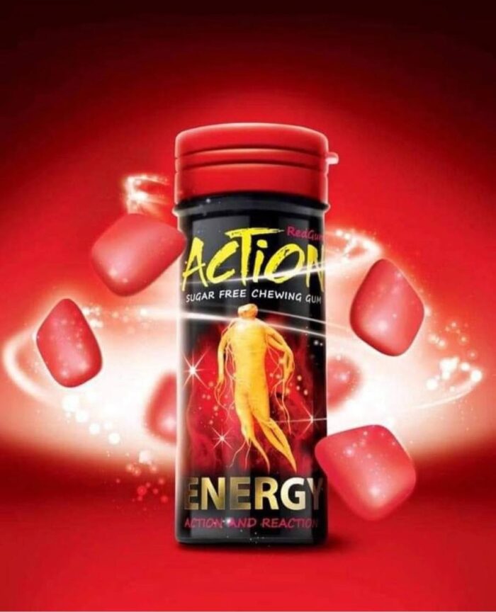 Action RedGum Energy Sugar Free Chewing Gum آدامس انرژی اکشن - Image 1