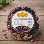 Parbal Black Tea with Rose,Saffron and cardamom 300gr  چای سیاه با گل محمدی و زعفران و هل