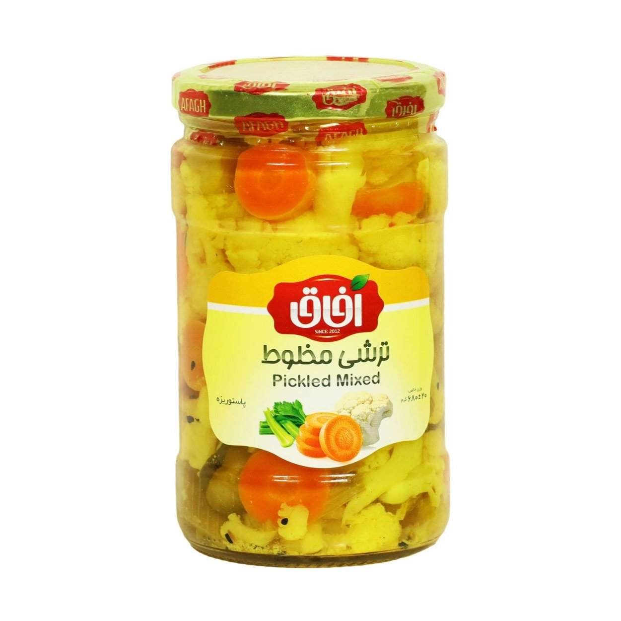 2025/11/1000260029.jpg Afagh Pickled Mixed 680gr ترشی مخلوط آفاق - Image 1