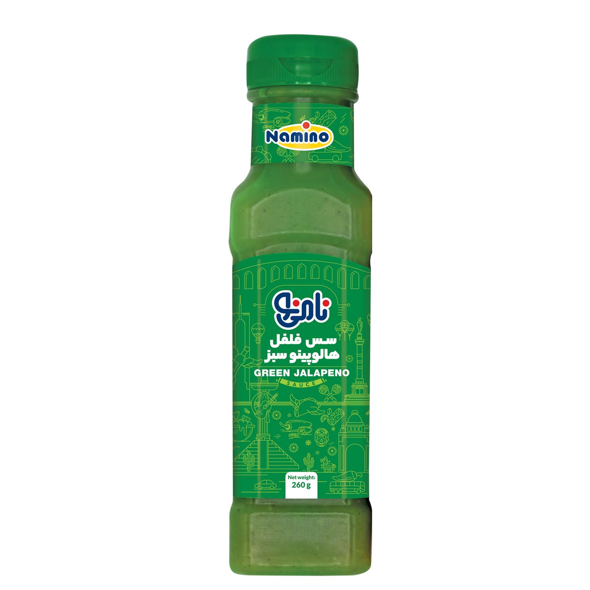 2025/11/1000260094.jpg Namino Green Jalapeno Sauce 245gr سس فلفل هالوپینو سبز نامی نو - Image 1