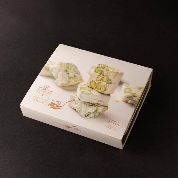 Saedinia Persian Nougat pistachio 40% گز لقمه پسته ساعدی نیا