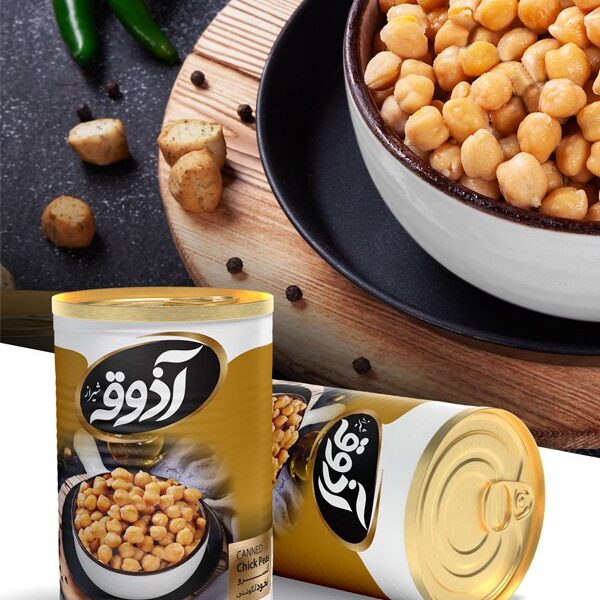 Azooghe Shiraz CannedChick Peas 380gr کنسرو نخود آبگوشتی آذوقه شیراز