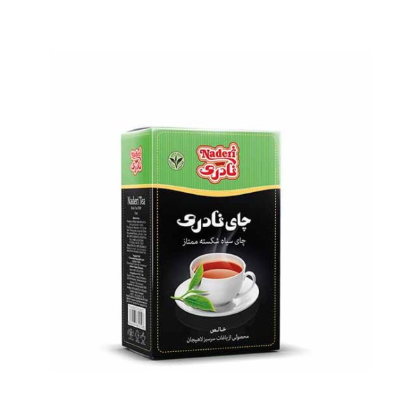Naderi black tea with 5% cardamom 420gr چای سیاه شکسته ممتاز با ۵٪ تکه های هل طبیعی