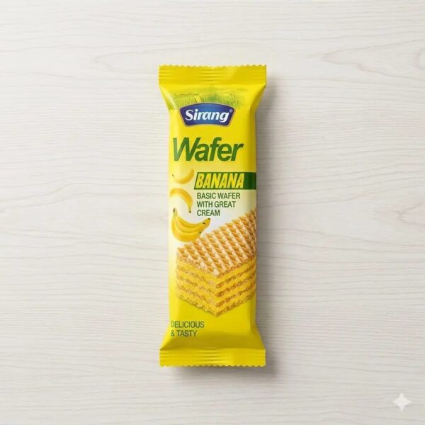 Sirang Banana basic wafer with great cream 25gr ویفر با کرم رنگی با طعم موز سیرنگ
