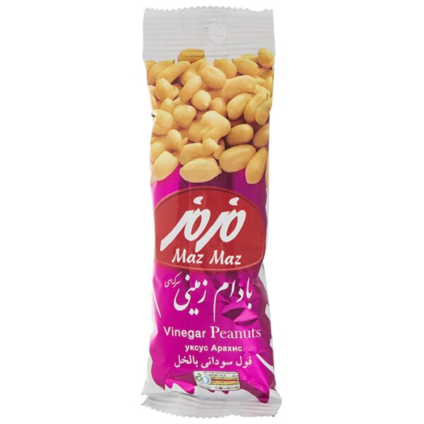 Maz maz vinegar peanuts 25gr بادام رمینی سرکه ای مزمز